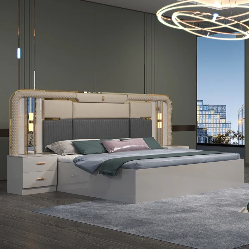 z Wholesale Luxury King Size Bed Suite Double Home Master Room Wooden Frame Modern Full Bedroom Furniture Set
