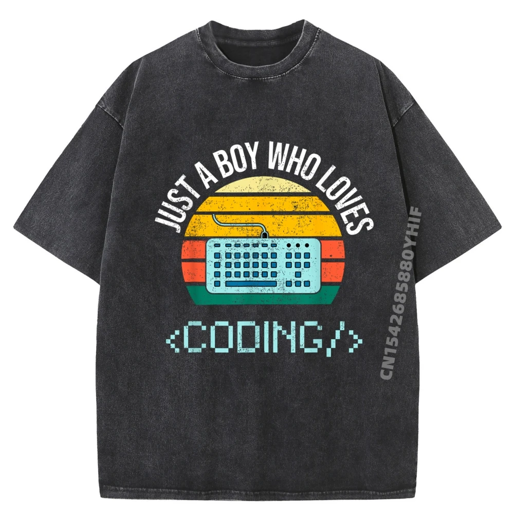

Mens T-shirts Men Just A Boy Who Loves Graphic Tops & Tees Comfortable Printed Tshirt Normal Washed Shirts Daily Wear