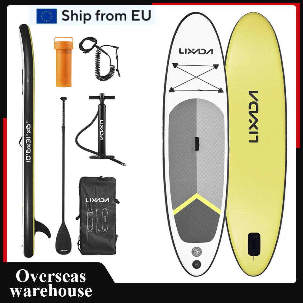 LIXADA Inflatable Paddle Board Surfboard 6 Inch Thick SUP Paddleboard Water Sport Surf Set with Paddle Pump Backpack