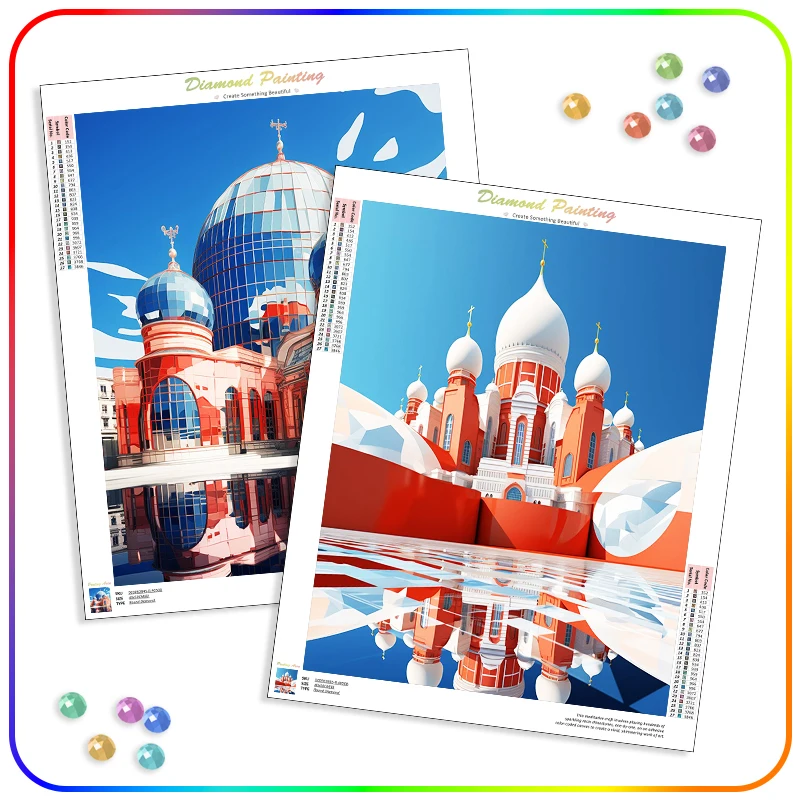 

SDOYUNO 5D Diamond Painting Adults Crafts Architecture Poster Landscape Accessories Crystal Full Round Drill Classic Home Decor