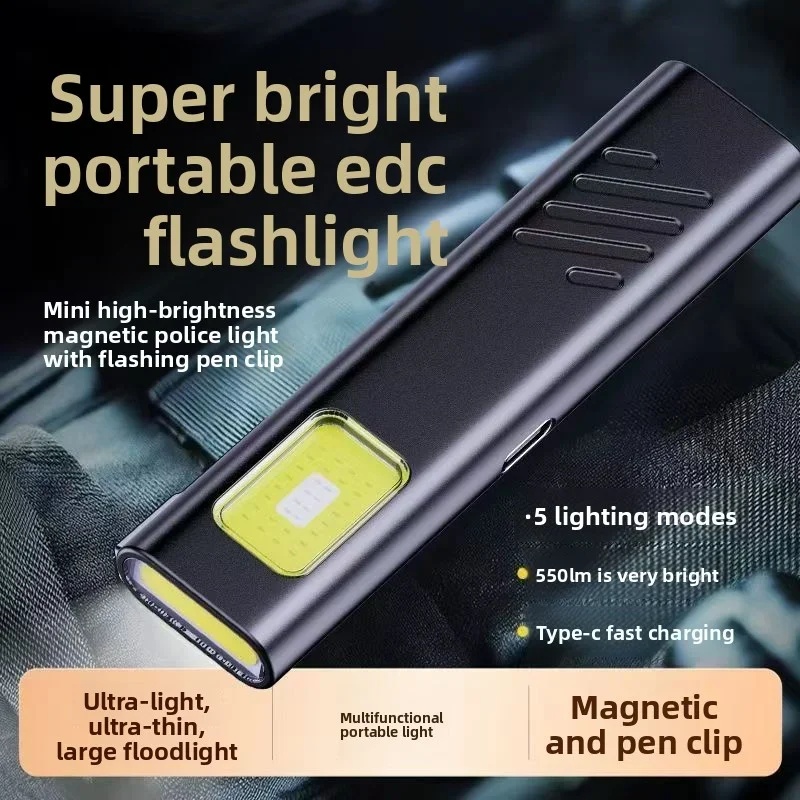 2pc Security Flashing Work Light Warning Light Strong Light Mini Portable Outdoor Maintenance Emergency EDC Flashlight Knife Cap