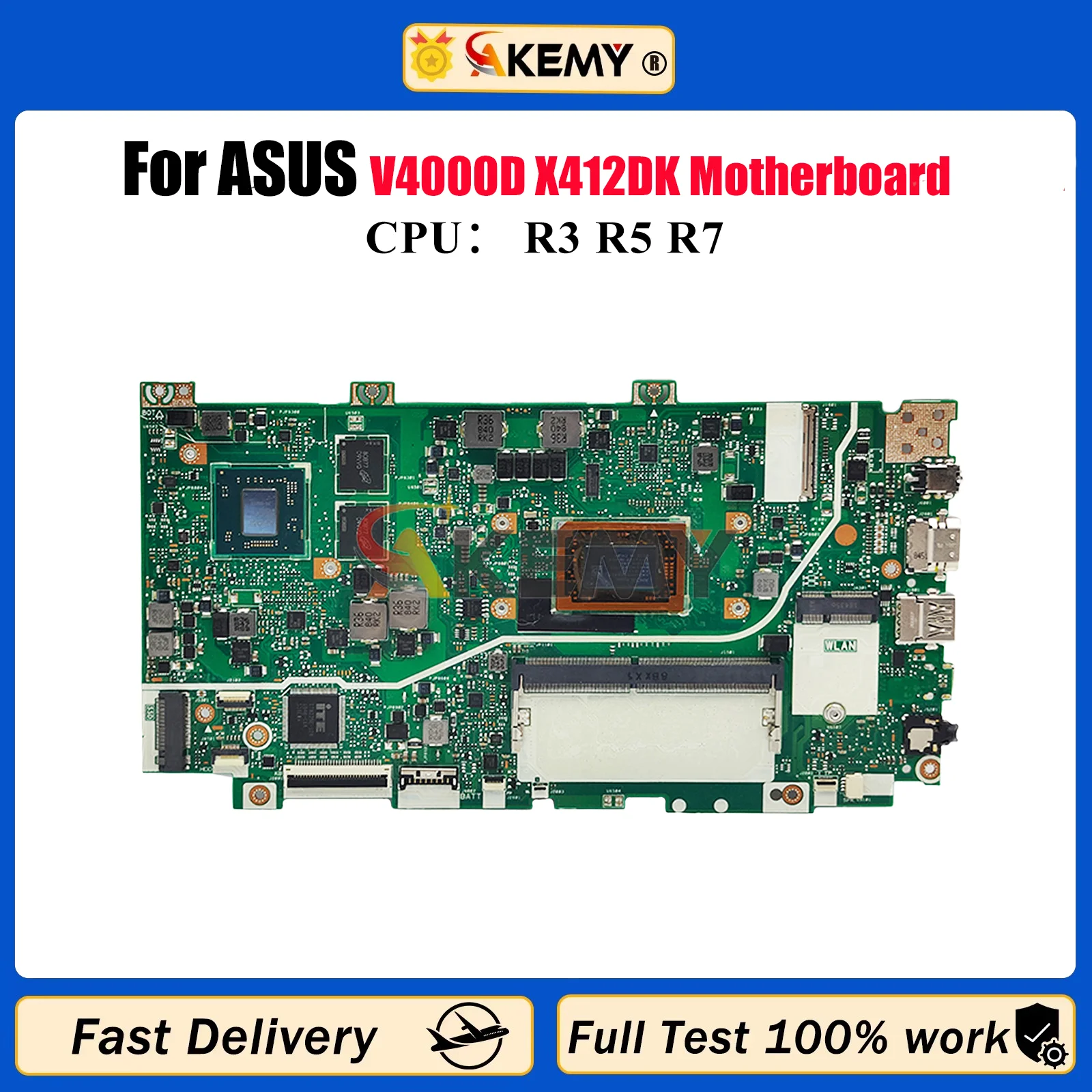 

X412DK Laptop Motherboard For ASUS VivoBook X412D V4000d X412DK Notebook Mainboard With R3 R5 R7 CPU 100% tests OK fast shipping