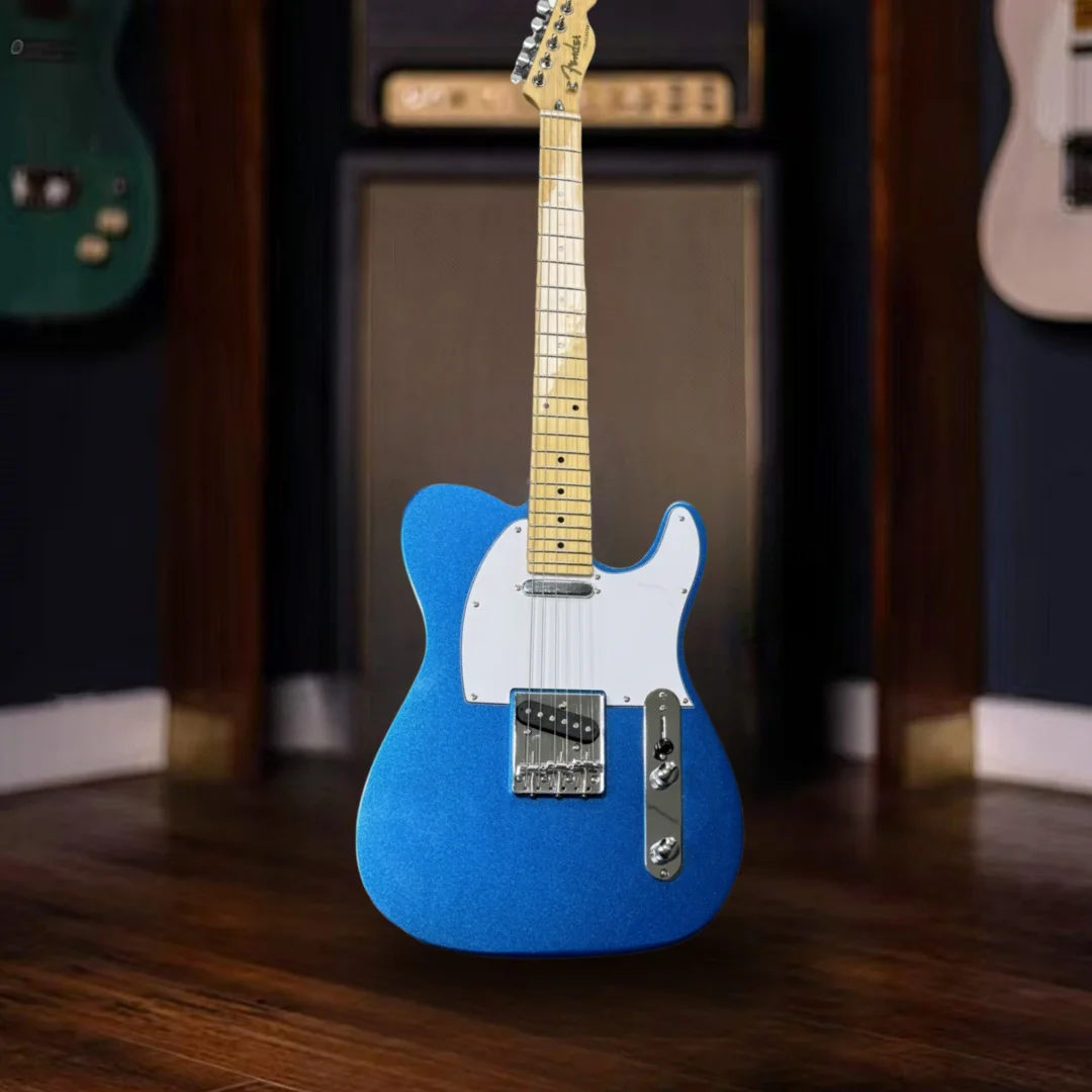 

Blue-pink Ultra Tele 6 String Electric Guitar Solid Mahogany Body with Pearl Wrapping Maple Fretboard