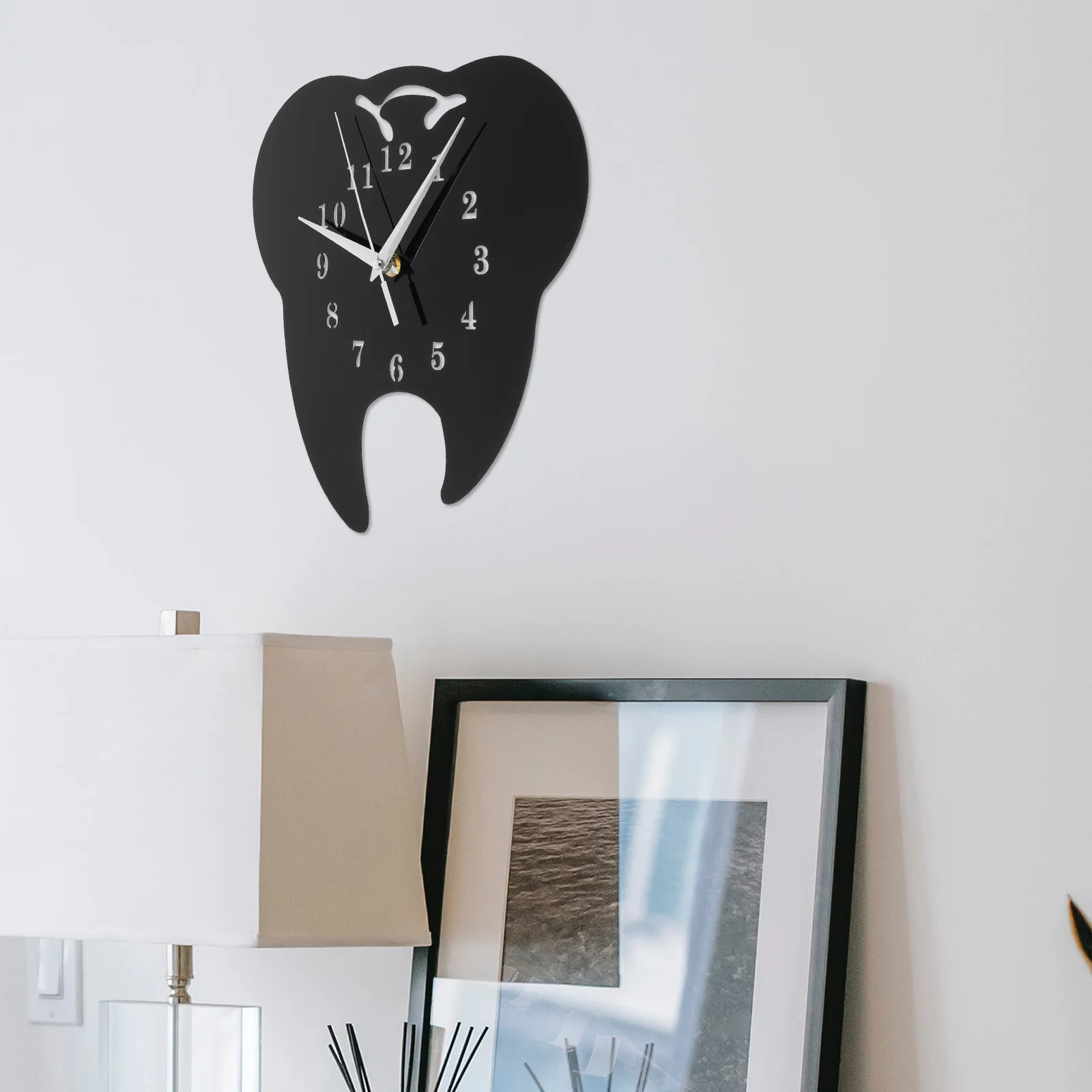

1pc Mirror Surface Wall Tooth Shape Acrylic Silent Non Ticking Clock For Bedroom Living Room Decor Vintage Style Mute Wall