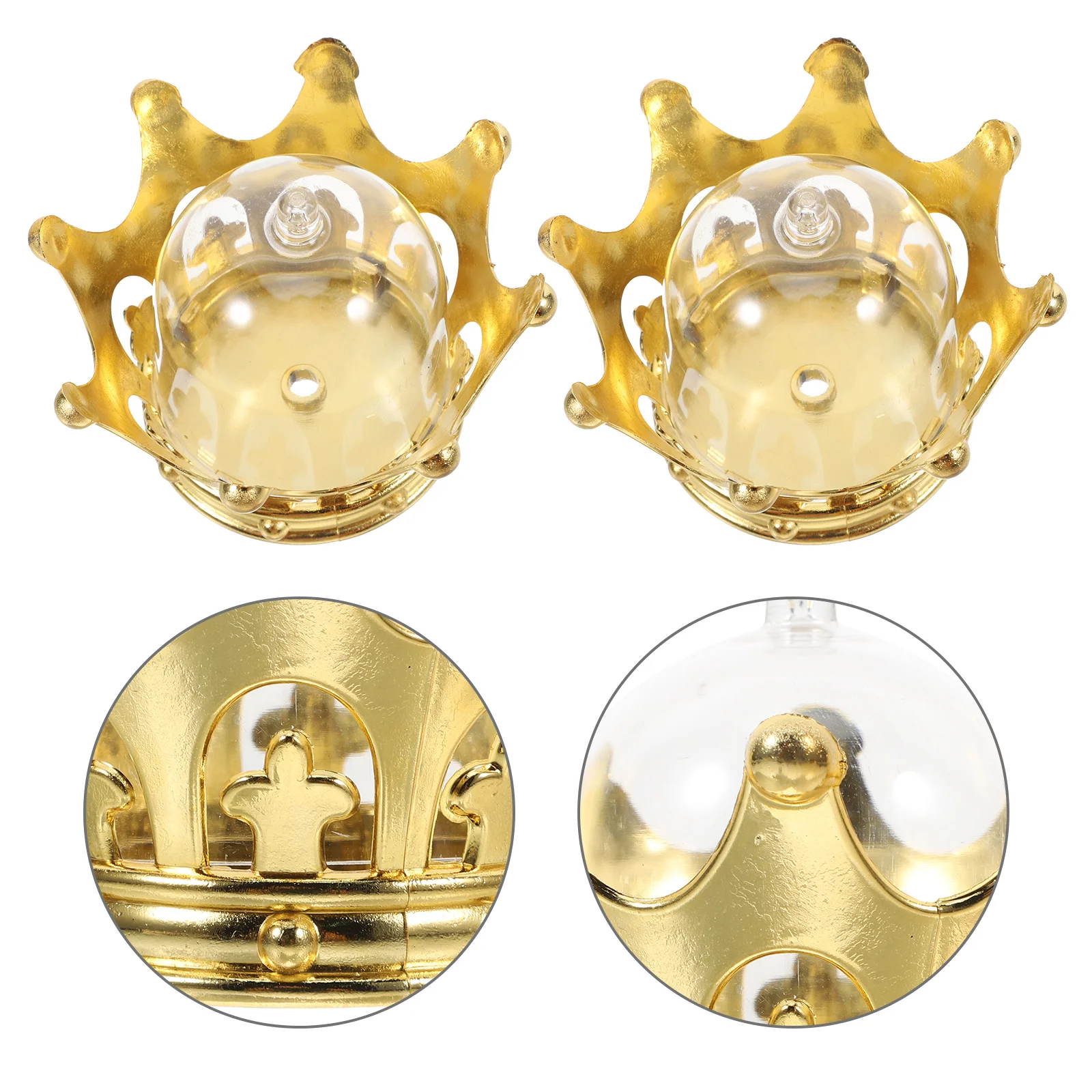 

12pcs Candy Box Crown Shape Refillable Plastic Treats Container For Birthday Baby Shower Wedding Party Favor Chocolate Dessert