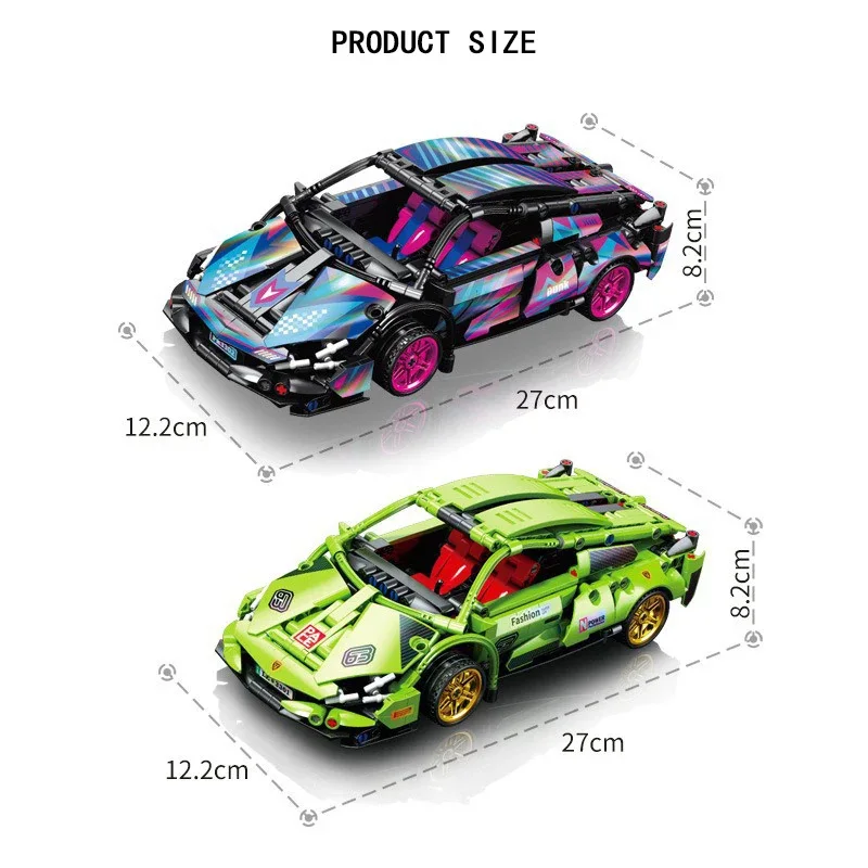 Technische Race Sport Auto 586Pcs Model Bouwstenen Stad Mechanische Snelheid Voertuig Supercar Brick Puzzel Speelgoed Kid Volwassen Cadeau