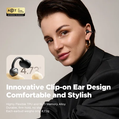 Imagen 2 del producto SoundPEATS POP Clip Auriculares inalámbricos Bluetooth 5.4 Auriculares inalámbricos Opean-Ear IPX5, modo de juego Baja latencia, emparejamiento multipunto