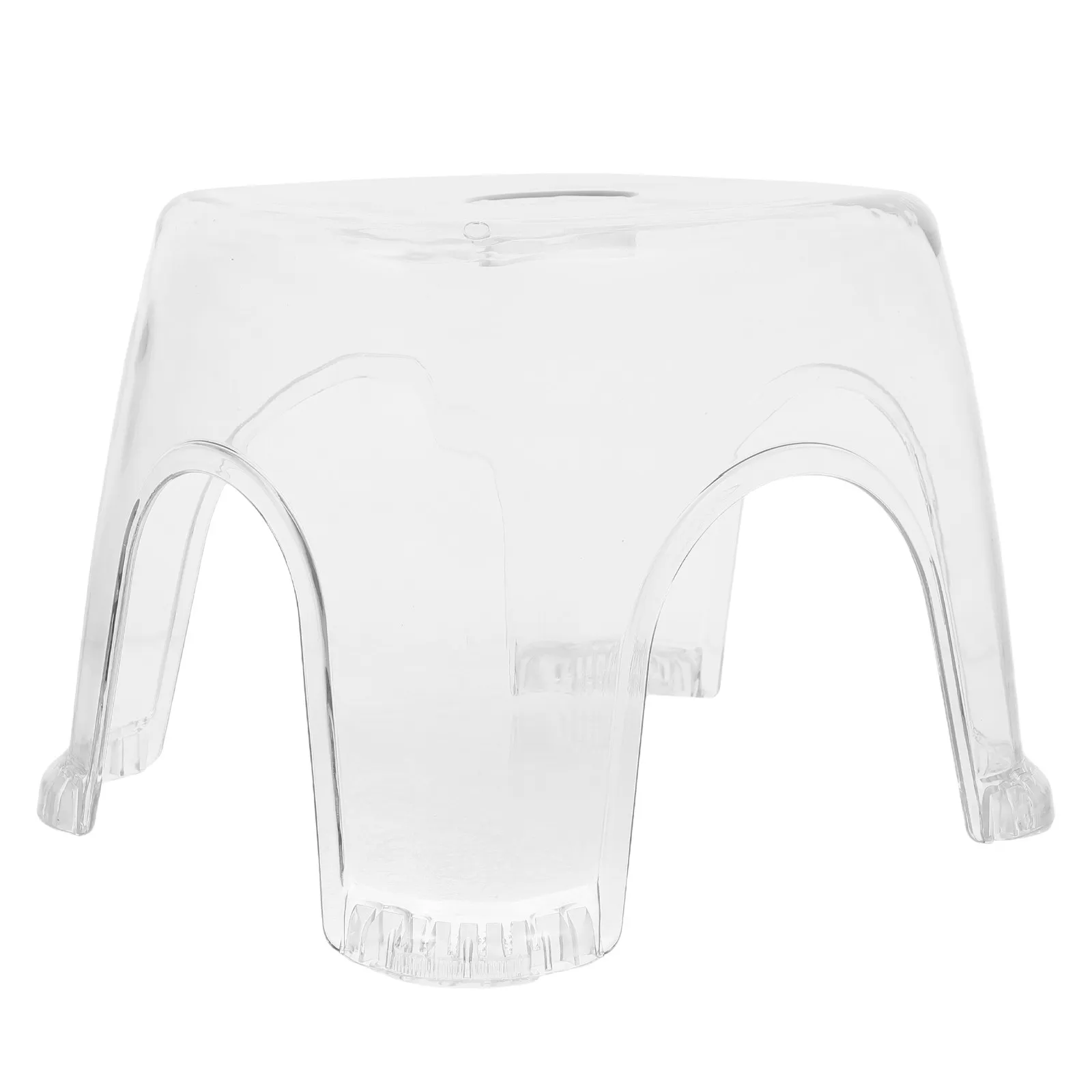 Transparent Clear Shower Stool Non-Slip Small Bath Footrest Bathroom Chair Comfortable Seat for Seniors Versatile Use