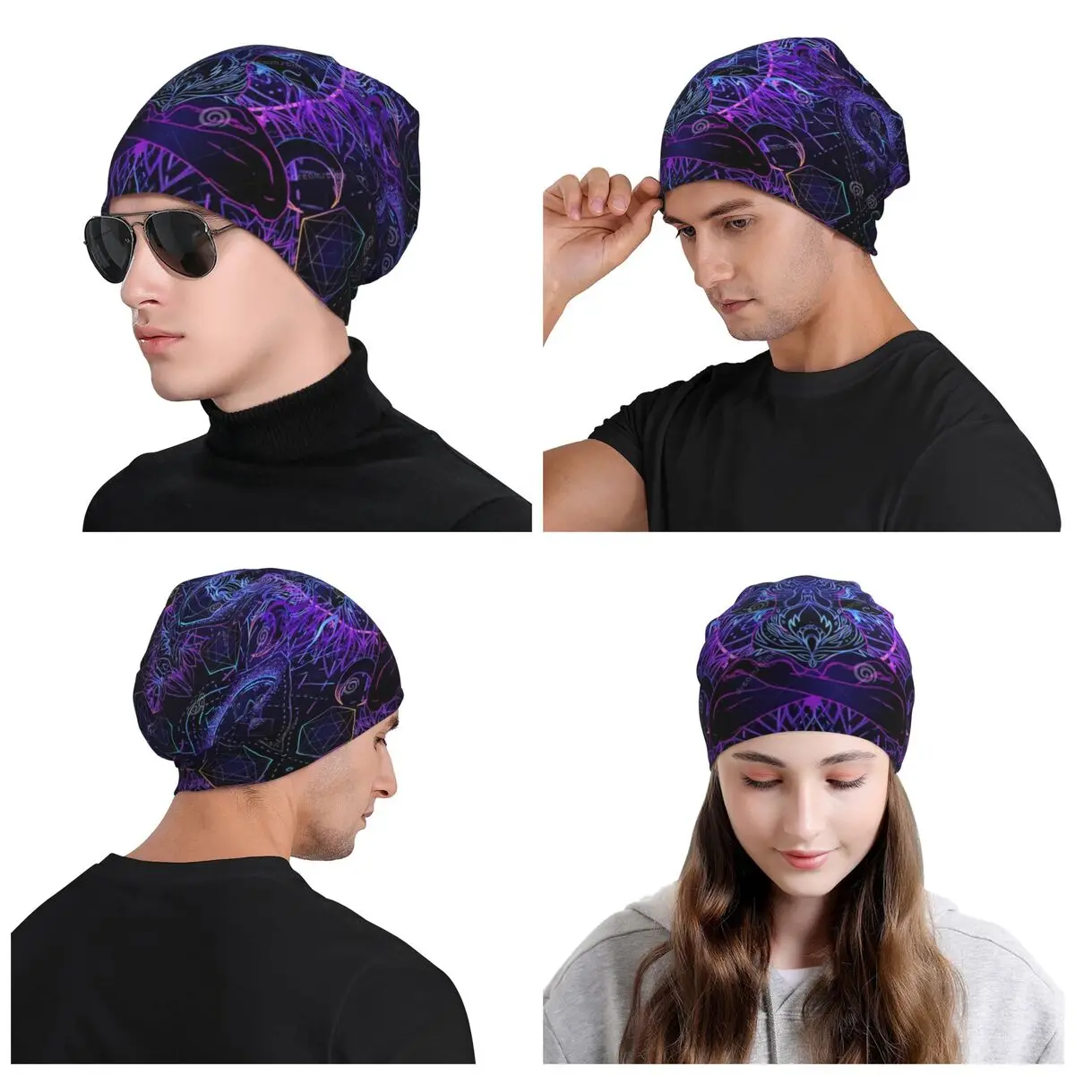 India Mandala Zen Buddha Skullies Beanies Caps Men Women Unisex Fashion Winter Warm Knitted Hat Adult Bonnet Hats