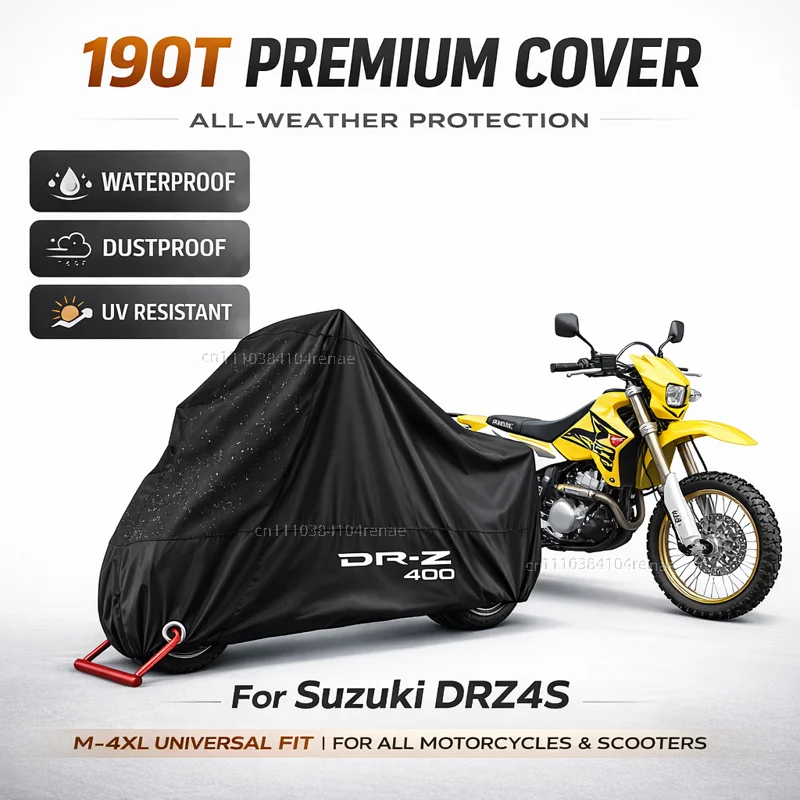 

For Suzuki DRZ400 DRZ400E DRZ400S DRZ400SM DR-Z400 E S SM 2000-2024 DR-Z4S Z4SM Motorcycle Cover Waterproof Dustproof All Season