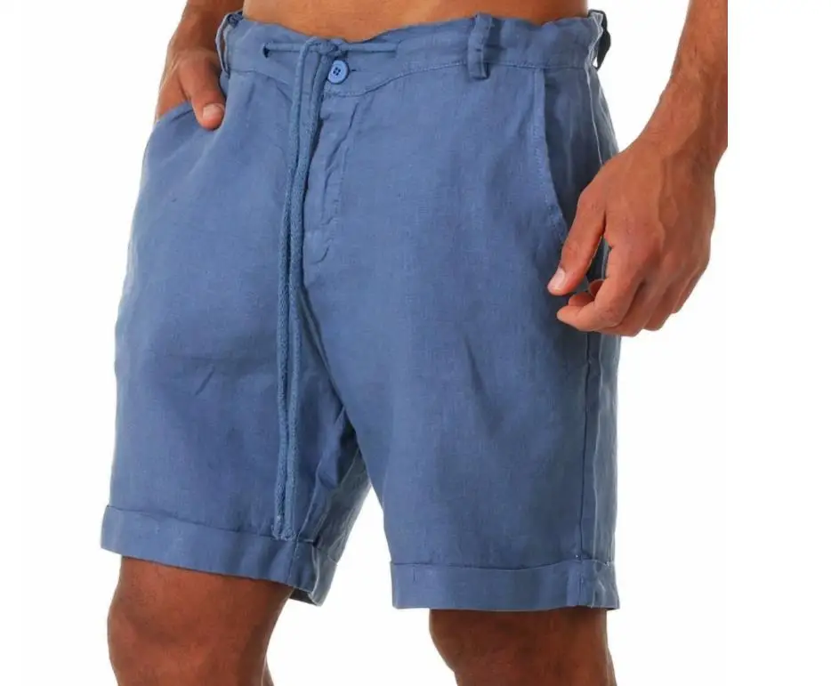 

Men's Casual Cotton Linen Color Sport Pants Summer ort orts Breathable Comfortable Straight Leg Leisure Trousers