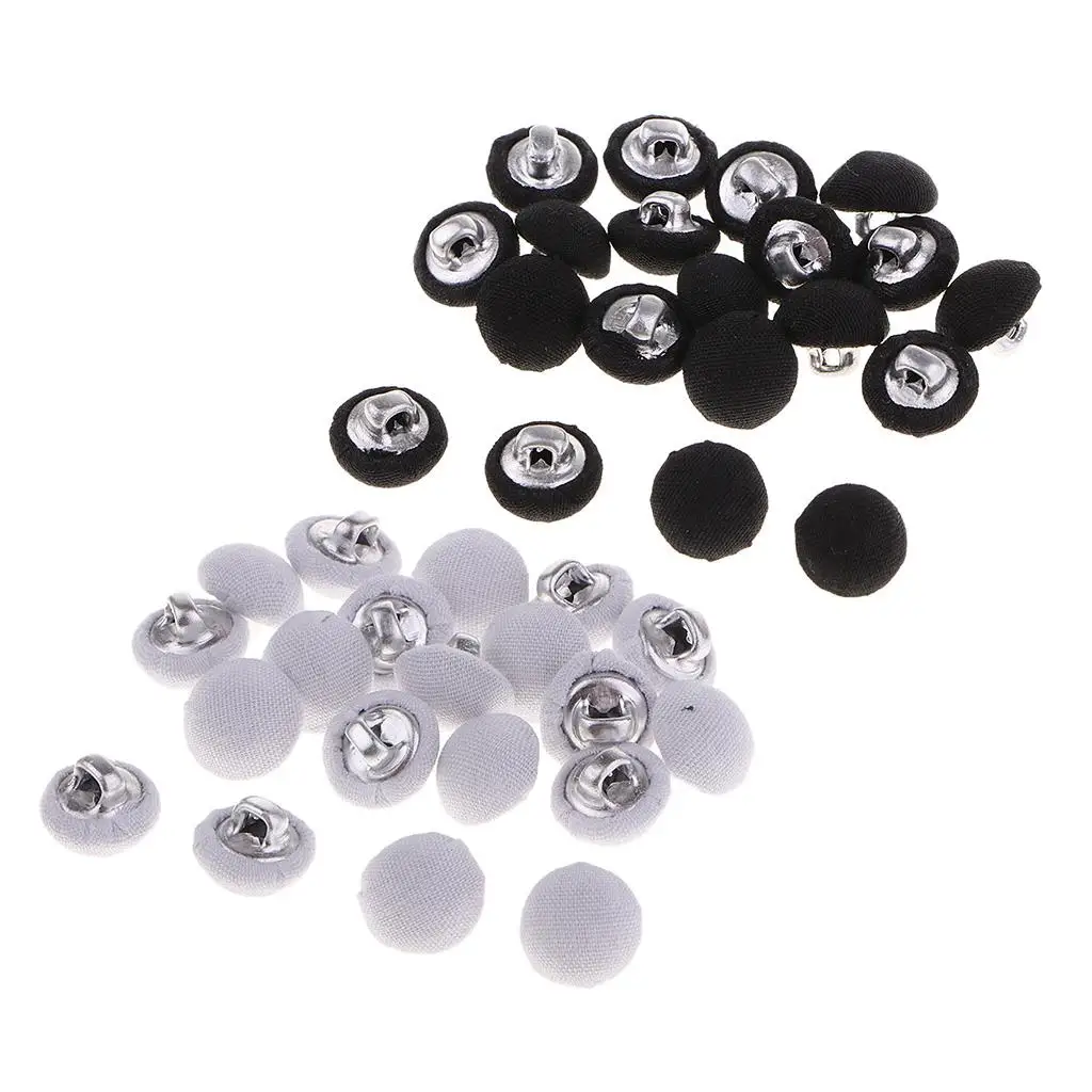 

20Pcs Shank Buttons Fabric Covered for Clothes Handmade Gift Box Scrapbook Craft DIY Sewing