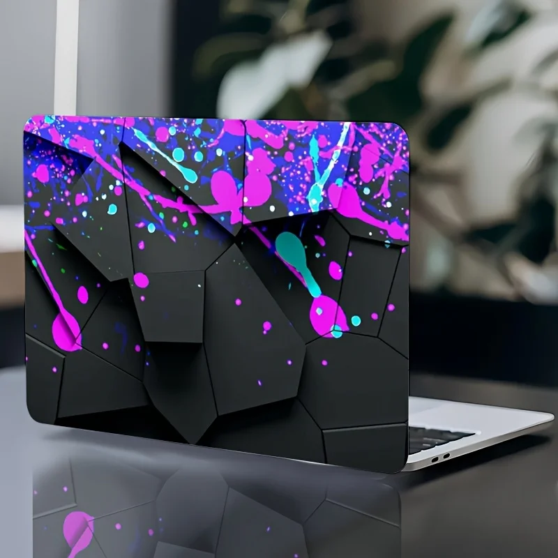 2-Pack Purple Paint Pattern Laptop Art Decal Case, Universal Laptop Skin Sticker for Laptop, Car, Helmet, Motorcycle,
