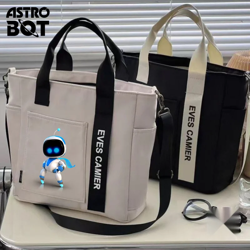 Astro Bot Woman Shoulder Bag Cute Anime Printing Fashion Casuals Cartoon Large Capacity Storage Commuter Handbag Birthday Gifts