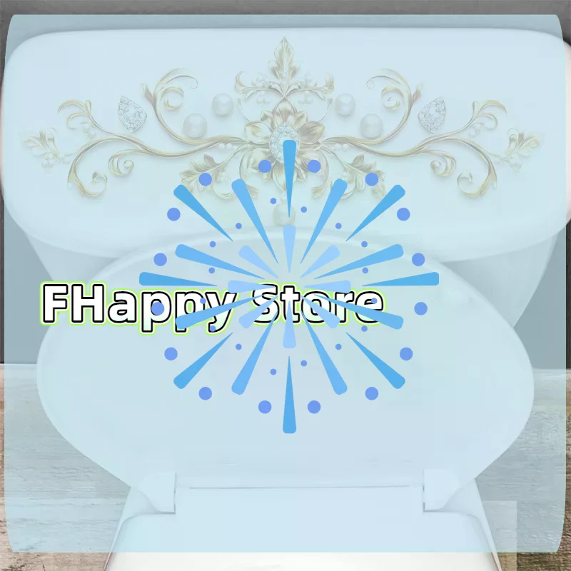 [MA]1PC New Gold Pattern Diamond Crown Bathroom Toilet Sticker Toilet Bucket Decorative Stickers Beautify[MA]