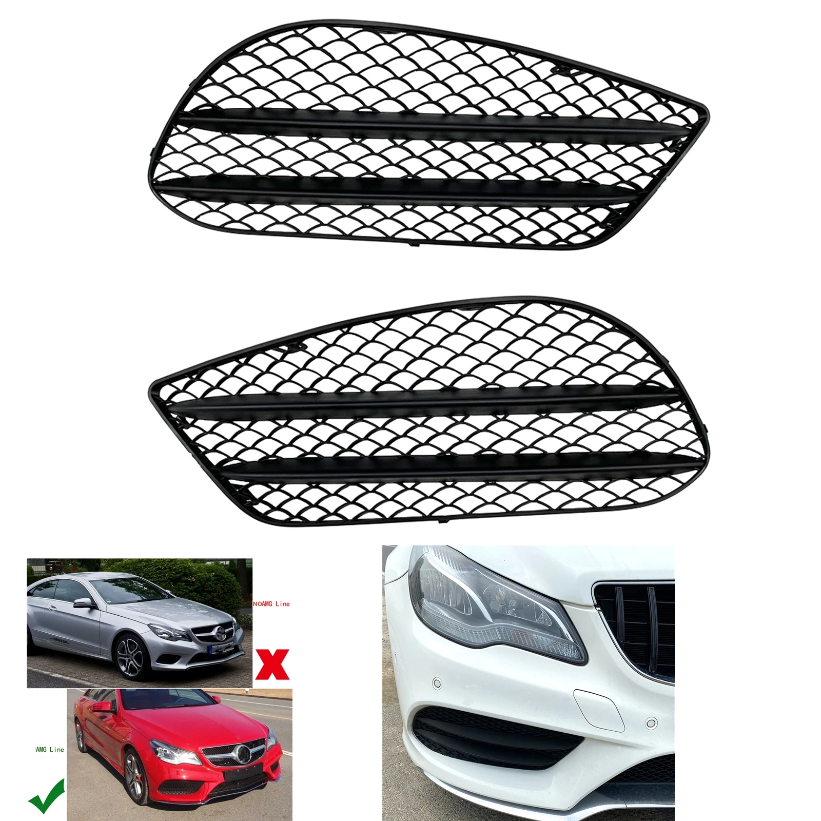 

Front Side Bumper Air Vent Intake Frame Cover Grille Grill For Mercedes-Benz E-Class Coupe W207 C207 A207 2013-2016 Sport AMG