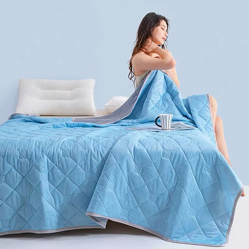 

New Cool Silk Summer Cool Quilt By Double Tencel Air Conditioning By Students Single Summer Quilt Dormitory Thin Quilt