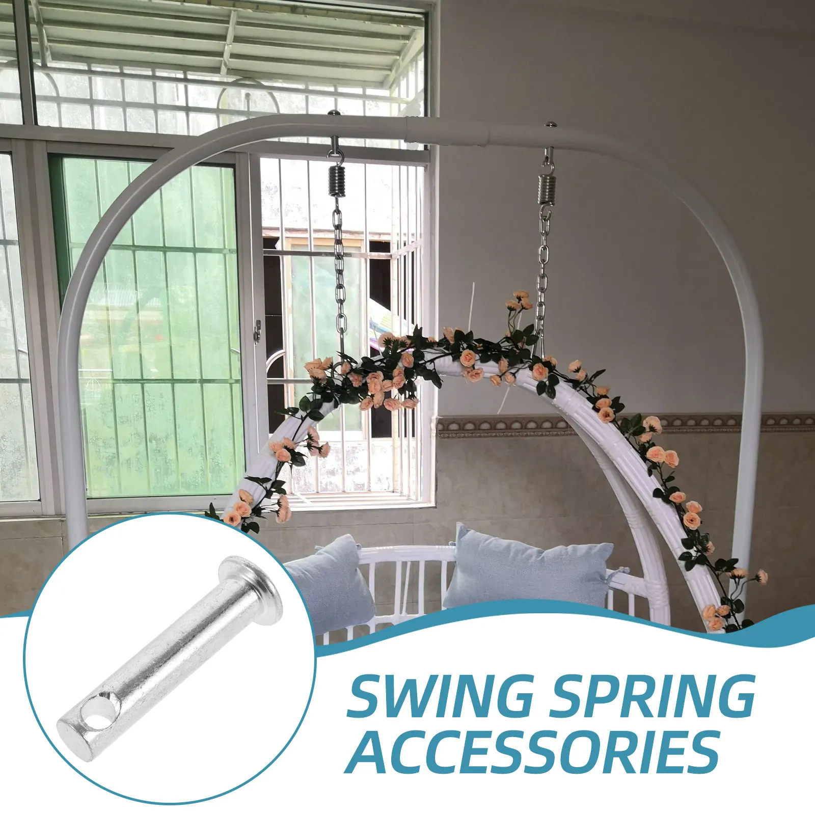 Heavy Duty Hanging Chair Plug Pin Metal Swing Plug Pin Kit Sturdy Shock Absorption Hammock Chair Hanging Accessory Outdoor