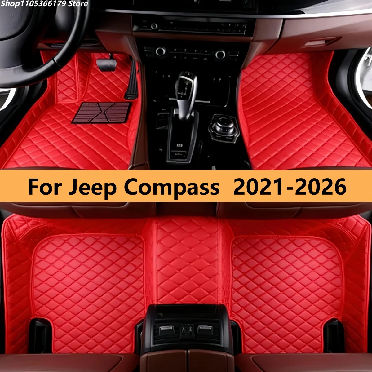 

Автомобильные коврики на заказ для Jeep Compass 2021-2026: кожаные, водонепроницаемые, противоскользящие, для салона автомобиля
