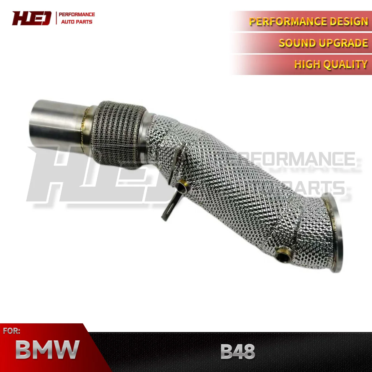 B48 2.0 Turbo Engine High Flow Exhaust Downpipe for BMW 520i 525i 530i G30 2.0T B48 2019-2024 Performance Power Upgrade Retrofit