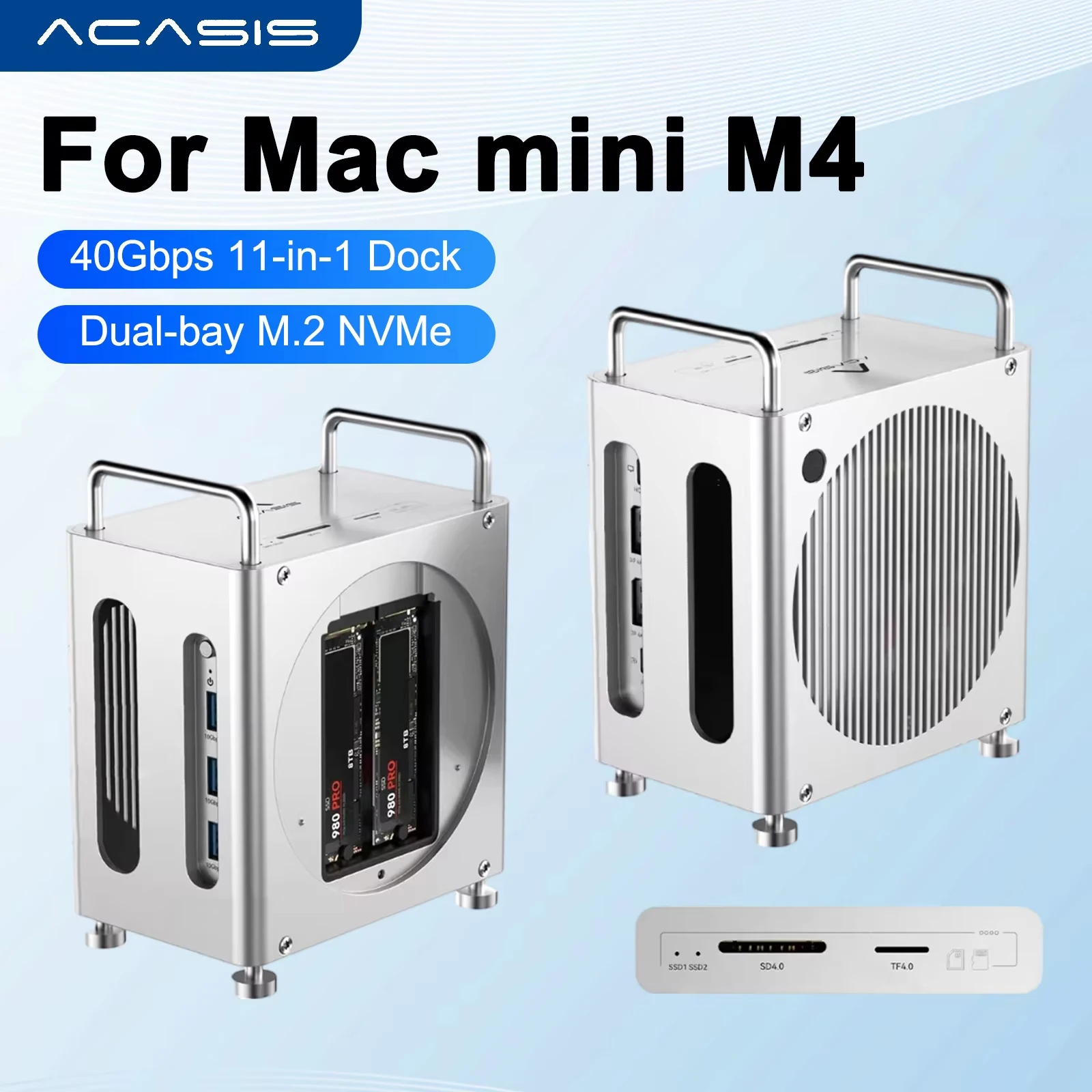 Acasis Mac Mini USB Cドッキングステーション デュアルベイ M.2 NVMe
