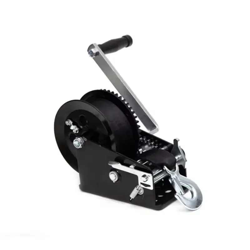 3000lbs Manual Boat Winch Aluminum Hand Crank Trailer Winch with 15m Wire Rope Quick Release Handle for Marine Lifting Gear