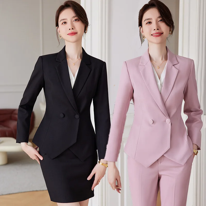 

Pink Suit Female 2023 New Business Suit Dignified Goddess Fan Gao End Host Broadcast Art Exam Formal Wear