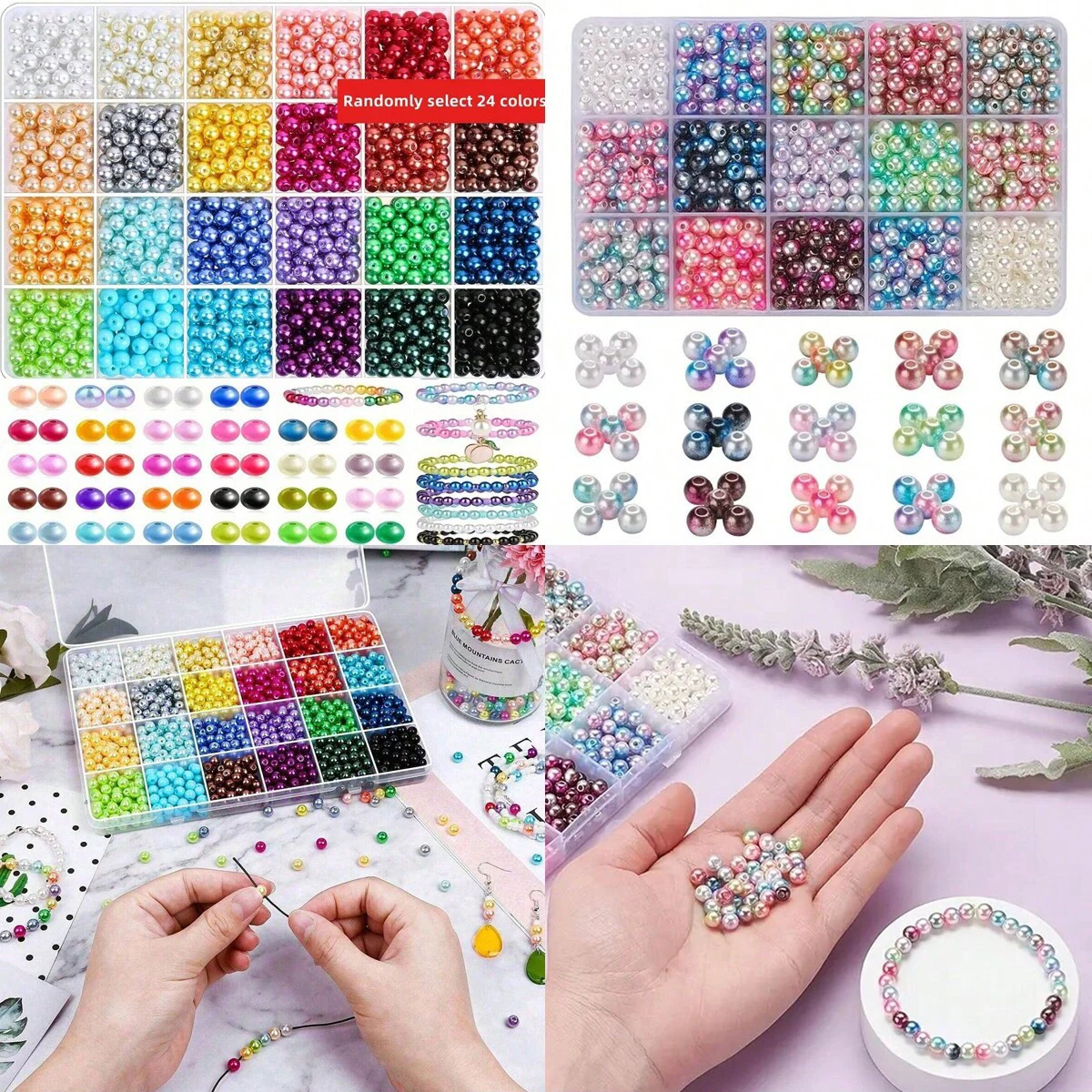 1440/900pcs 6mm Random Colors 24/15 Color Circular Gasket Beads Made of Acrylic Colored Scattered Beads for Jewelry Making