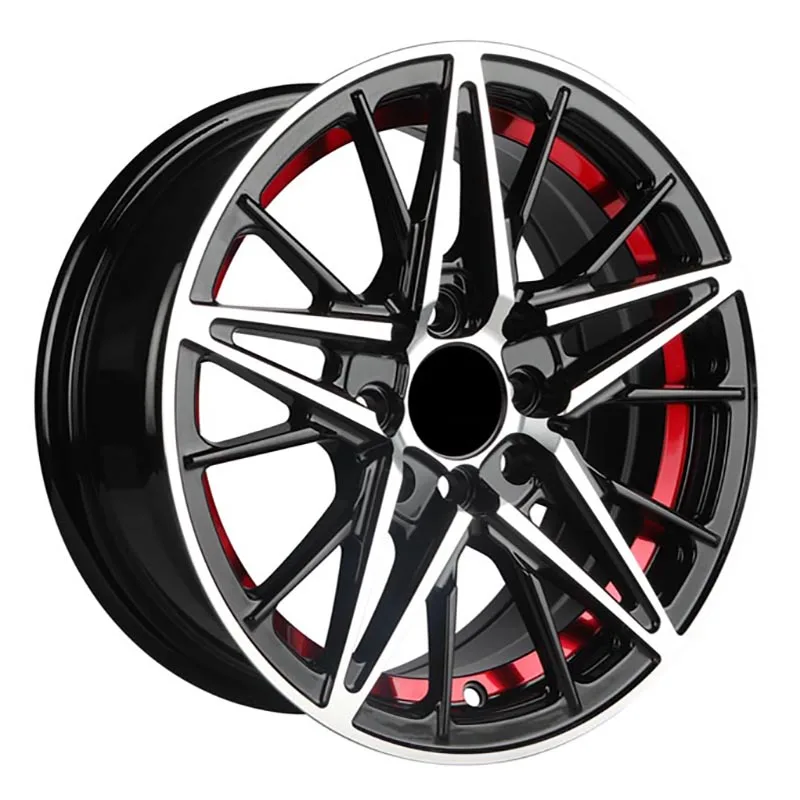 15 inch Alloy carrims5x100 car rims 5X100 black machine face via jwl quality aluminum alloy car wheel