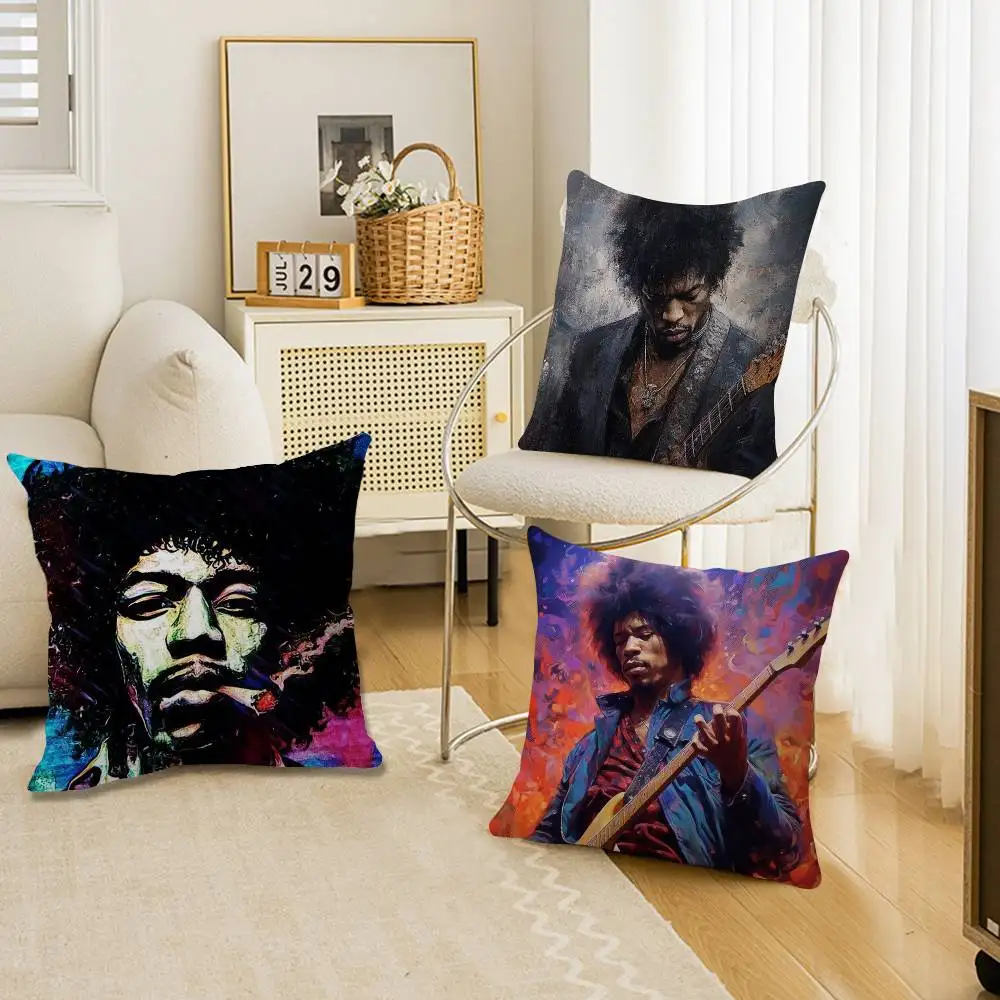 

Наволочка для офисной подушки Singer J-JIMI H-HENDRIX, чехол для автомобильной подушки, 45x45 см, наволочка для поясничной подушки, чехол для диванной подушки