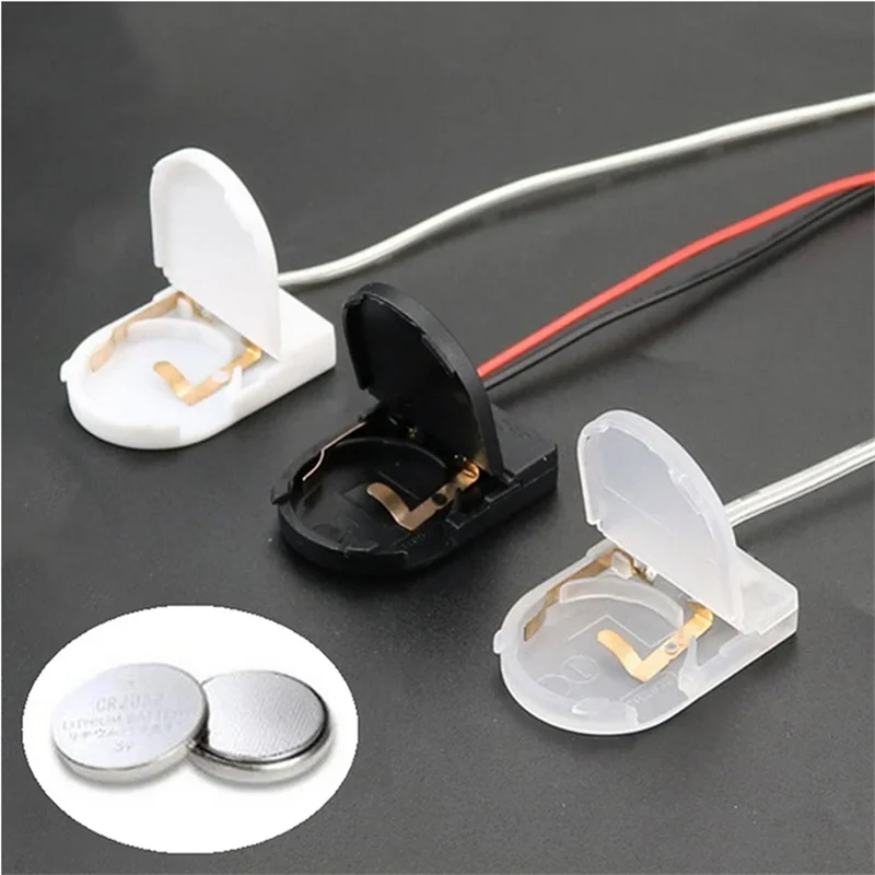 5PCS Single Slot CR2032 CR 2032 Button Coin Cell Battery Holder Case Cover With ON-OFF Switch leads Wire 3V Battery Box
