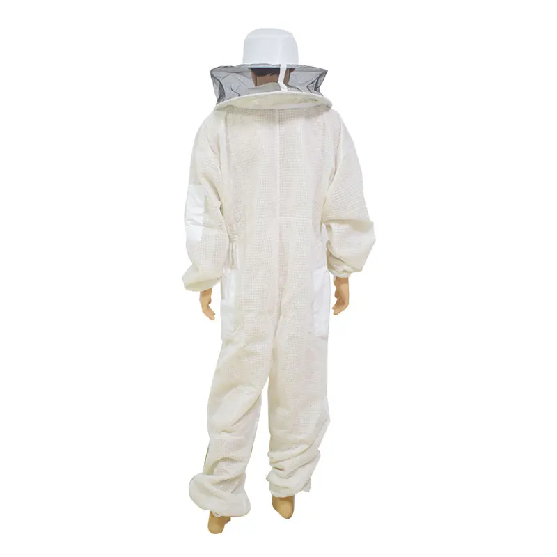 3-Layers Ultra Breathable Ventilated Beekeeping Suit with Round Veil Professional Anti Bee Protective Suit