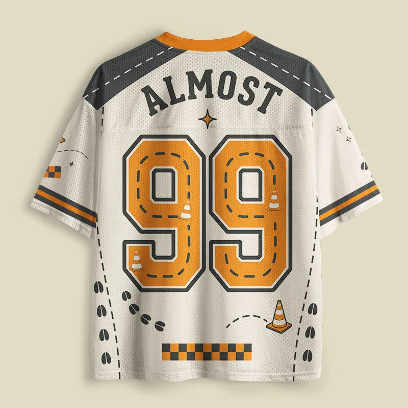 Almost Magical Unicorn Horse Print V-neck Mesh Jersey, Cartoon Animal Graphic Short Sleeve Shirt, Casual Street Sports Tee