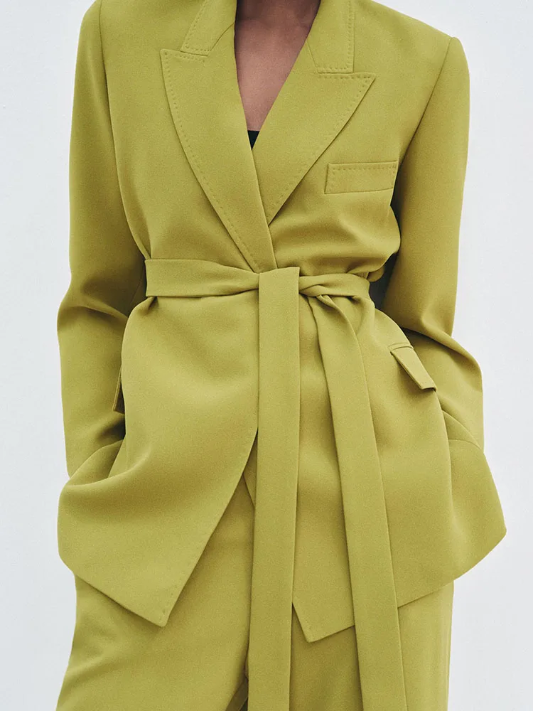 Spring New Arrival Women's Suit Jacket 515 Flared Pants Long Sleeve Button up Fashionable Two-Piece Set Workwear Uniform