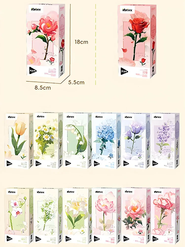 Blocchi di costruzione creativi Bouquet Bouquet romantico Tulipani Rosa Giglio Fiore di lavanda Mattoni Decorazione della casa Giocattoli Regalo fai da te
