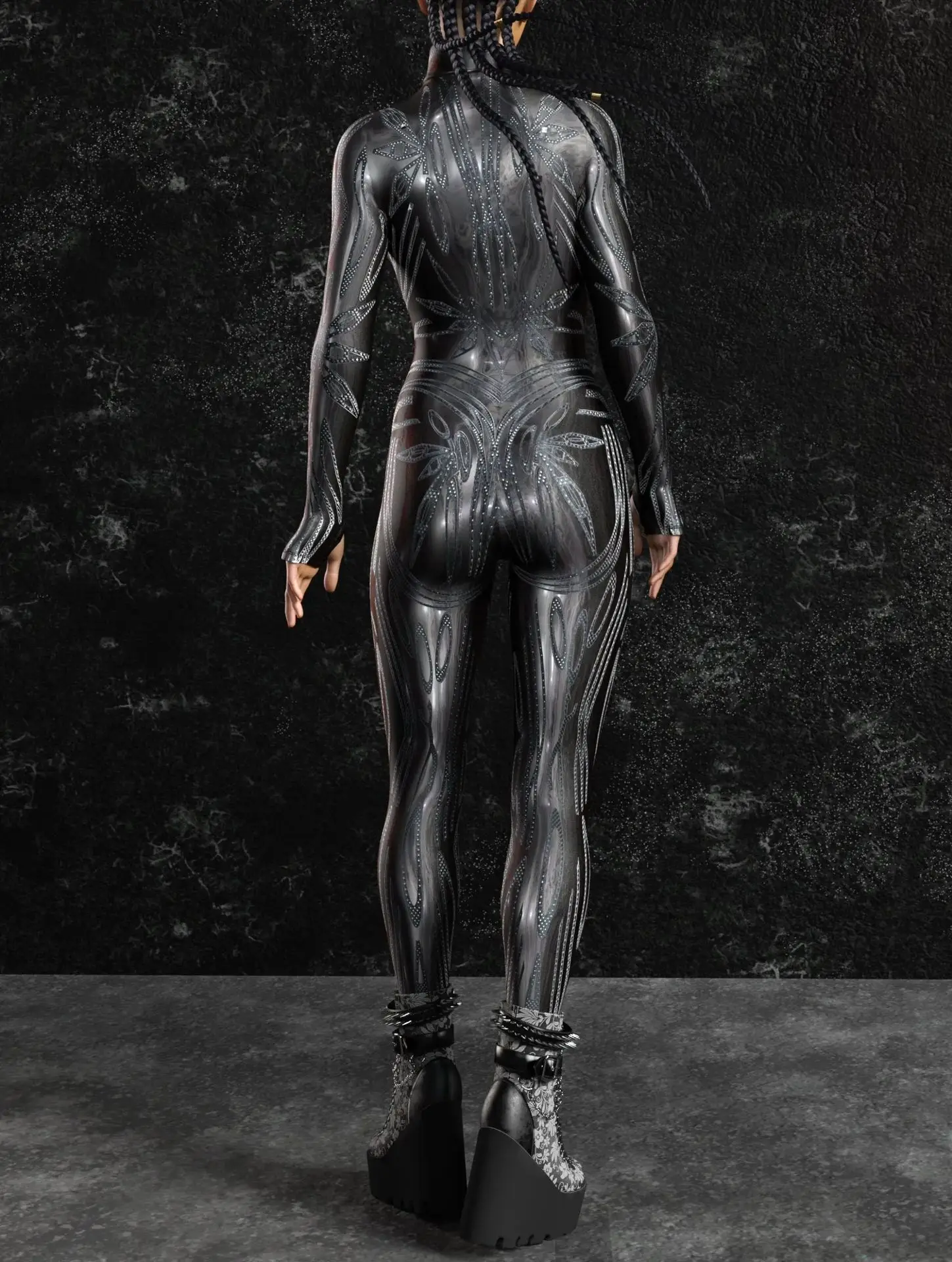 Mechanischer Rüstungs-Roboter-Bodysuit für Frauen, Skelett-Cosplay, Punk-Zentai-Jumpsuit, Kostüm für Halloween-Party, Aufführung, Maskerade – Detail 26