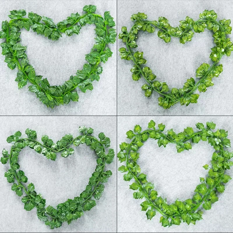 Plantas artificiais simulado folha verde creeper simulado folha hera tira pseudogreen folha videira decoração para casa acessórios