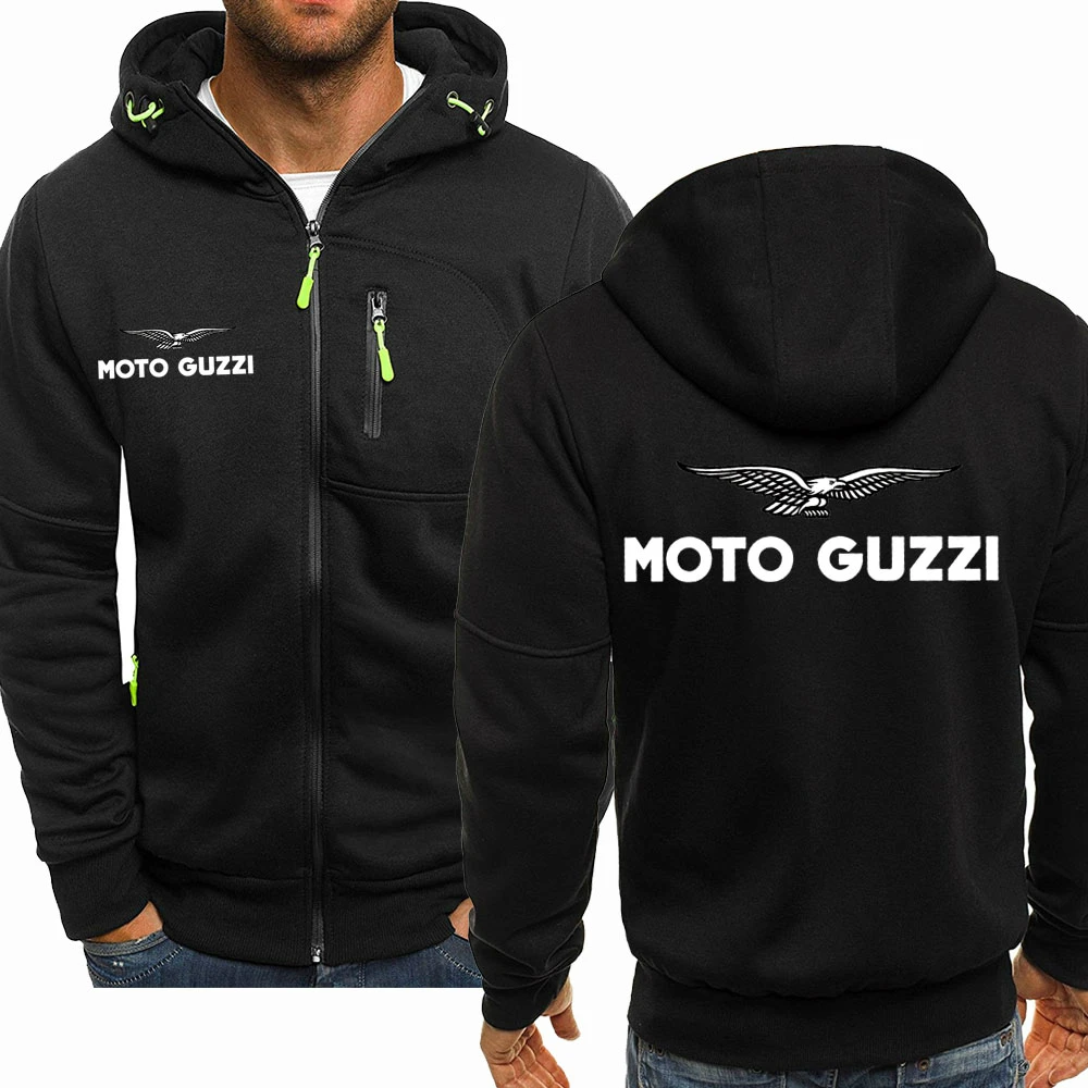 2023 New Spring Autumn Moto Guzzi Hoodied Men\'s Fashion Long Sleeve Zipper Cotton Hip-Hop Harajuku Hoody Casual Jacket