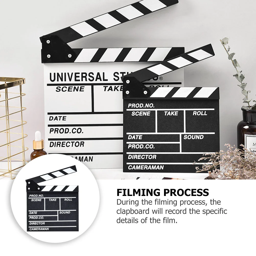 Black Clapper Board Action Slate Clap Foto Requisiten Professionelle Filmregisseure Clapboard Holzfilm Film Clapperboard