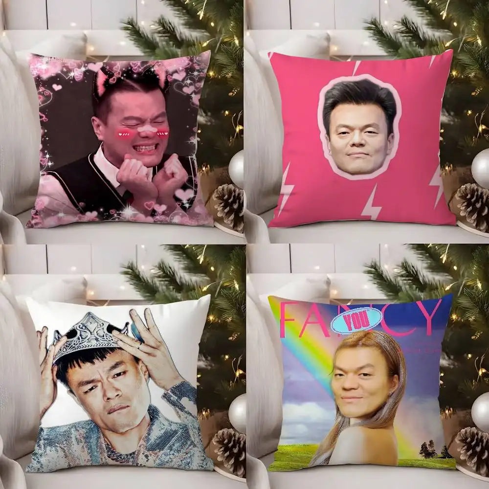 

Funny J-JYP Meme Pillow Case Office Sofa Dorm Chair Back Short Plush Double-sided Printing Home Cushion Cover