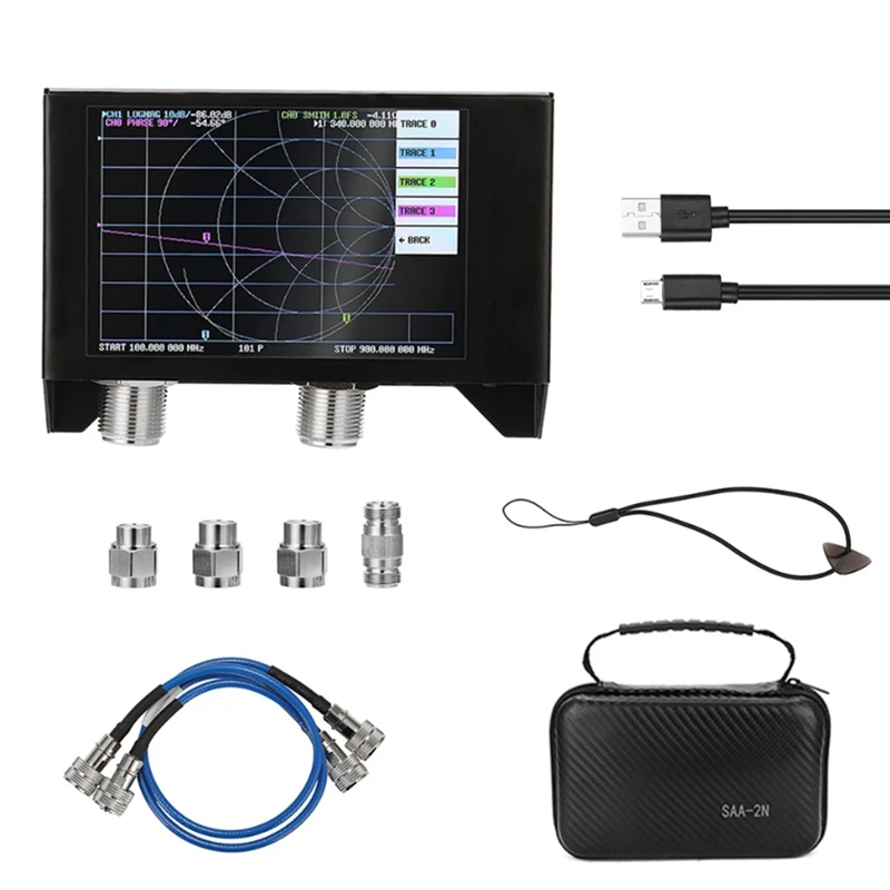 3G Vector Network Analyzer, 4.0 Inch Touch Screen SAA-2N Antenna Analyzer Shortwave With Iron Case