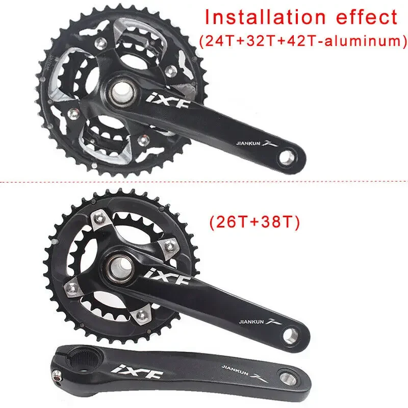 Mtb Crank 104BCD Bicycle Crankset BB 32T 38T 42T Double/triple Speed Mountain Bike Chainring Crank Set for Shimano 3*10S Cycling