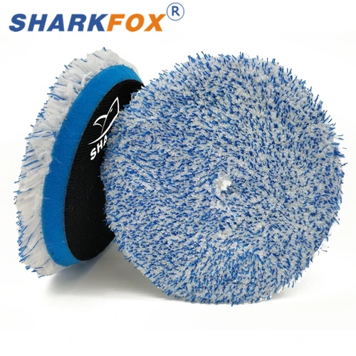 Sharkfox, 1 pieza, almohadilla de pulido de microfibra de 5/6 pulgadas para pulido de carrocería de coches, ruedas de pulido de microfibra para pulidor de coche DA/RO