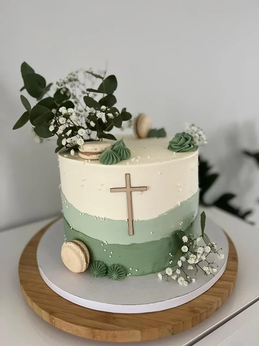 Décoration de gâteau en croix chrétienne en bois, 1 pièce, décoration de gâteau en croix en bois