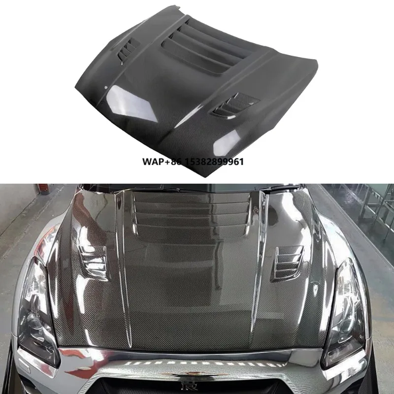 

Высококачественный передний капот из сухого углеродного волокна в стиле RZ, новый состояние для капота двигателя GTR R35 2008-2016,