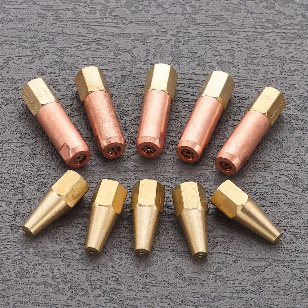 5pcs H01-2 Gas Brazing Torch Nozzle Pure Copper Oxygen Propane Acetylene Liquified Gas Torch Tip Solder Welding Torch Accessory