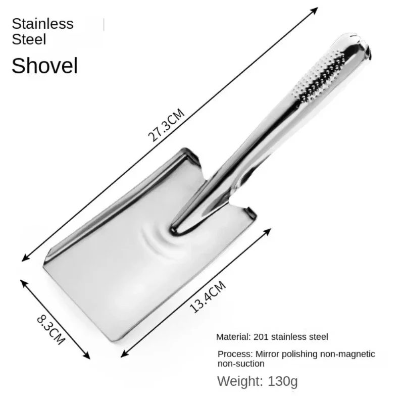 Durable stainless steel garden shovel for digging and transplanting gardening hand tools, heavy-duty ergonomic handle handshovel