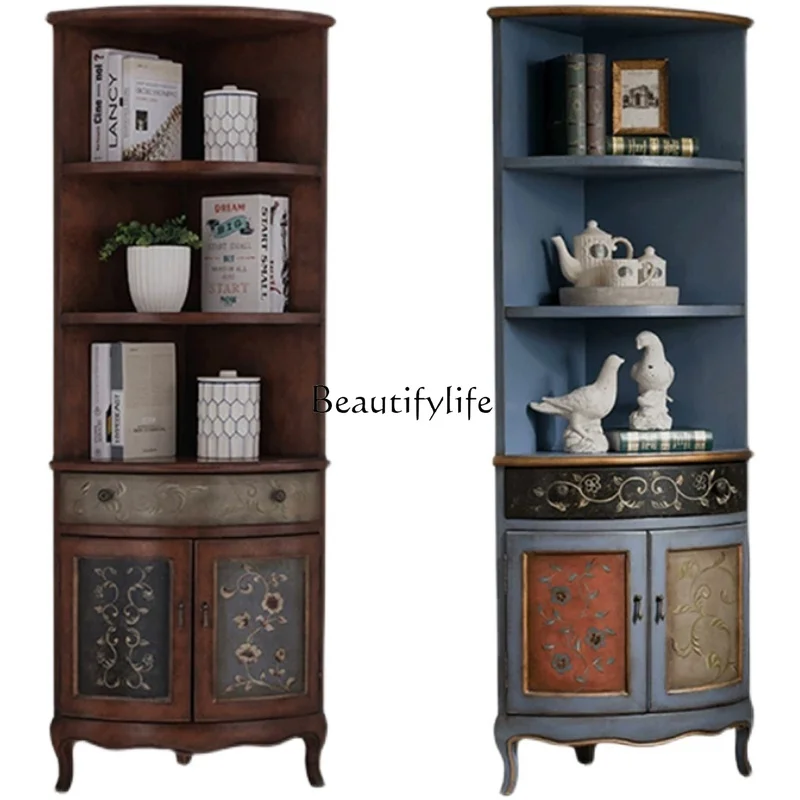 

Solid Wood Wall Corner Wine Cabinet Corner Corner Cabinet Display Cabinet