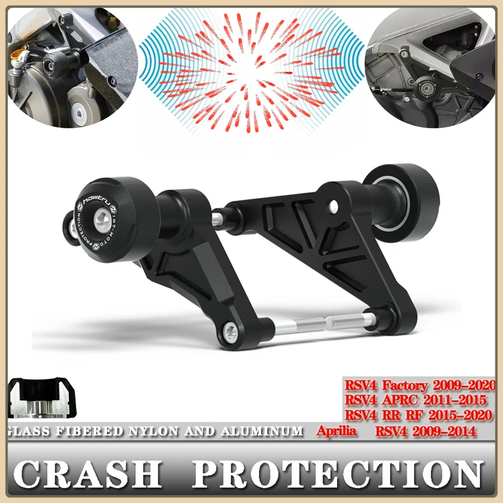 

Motorcycle Frame Crash Bobbins Protection For Aprilia RSV4 2009-2020 Factory APRC RR RF Aluminum Nylon Fiberglass Accessories