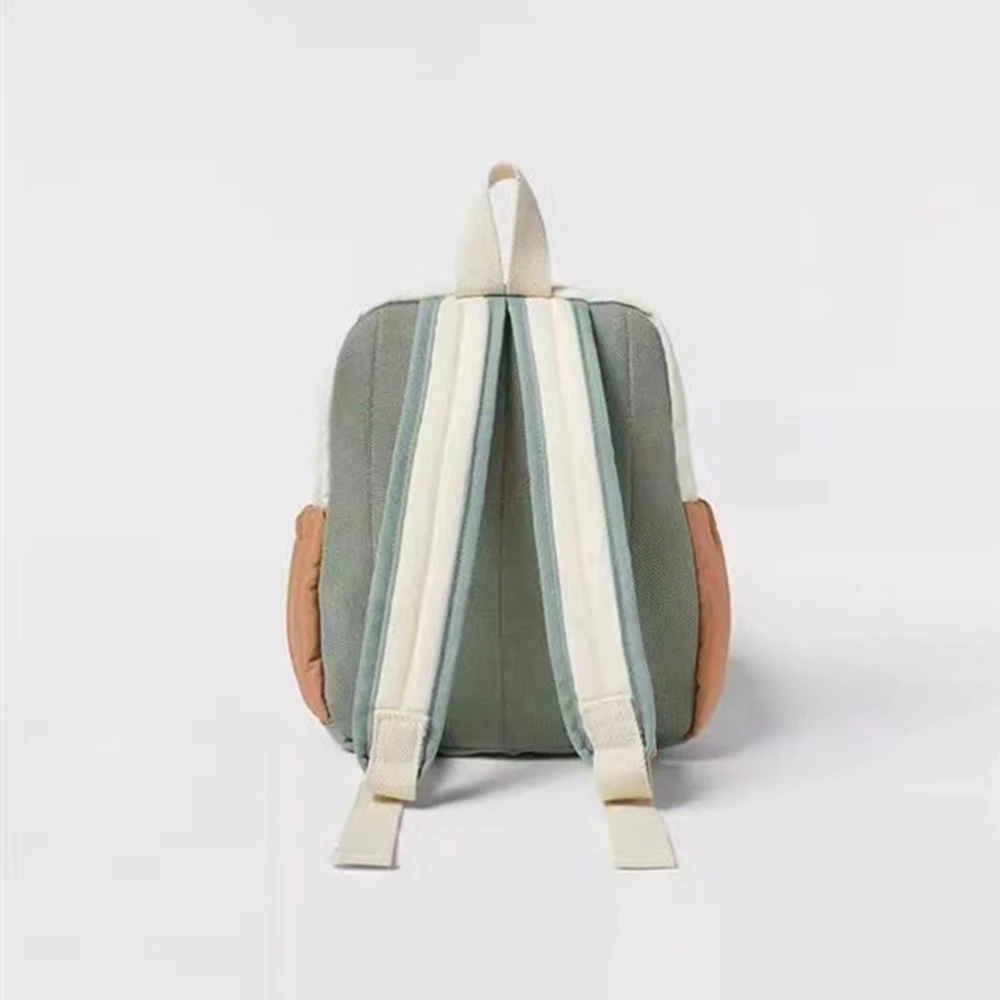 New Embroidered Children's Bag with Animal Decoration Colorblock Backpack Personalized Customization for Travel Snack Gift Pack